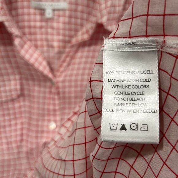 Foxcroft tencel red plaid button up shirt womens - Picture 6 of 8